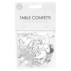 Bordkonfetti Champagneflasker Sølv Metallic