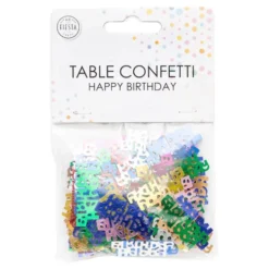 Bordkonfetti Happy Birthday Farvemix Metallic