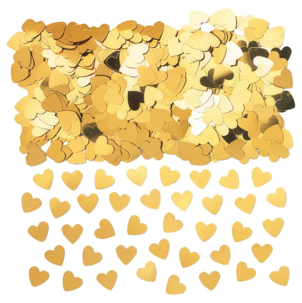 Bordkonfetti Hjerter Guld Metallic