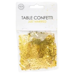 Bordkonfetti Just Married Guld Metallic