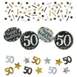 Bordkonfetti 50 Sølv/Guld Glitter