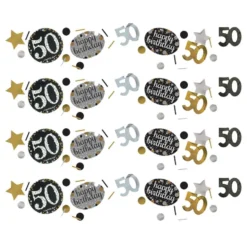 Bordkonfetti 50 Sølv/Guld Glitter