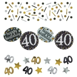 Bordkonfetti 40 Sølv/Guld Glitter
