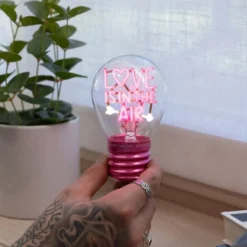 Bordlampe i glødepæreform Love is in the air