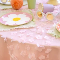 Bordløber Blomster Lyserød Pastel