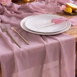 Bordløber Chiffon Lyse lilla