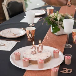 Bordløber Tyk Roséguld Glitter