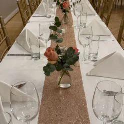 Bordløber Tyk Roséguld Glitter