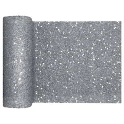 Bordløber Tyk Sølv Glitter