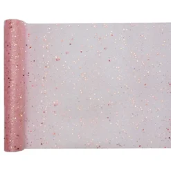 Bordløber Tyl Glitter Roséguld