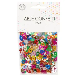 Bordskonfetti Tal 6 Farvemix Metallic