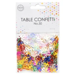 Bordskonfetti Tal 50 Farvemix Metallic