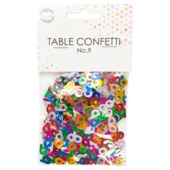 Bordskonfetti Tal 9 Farvemix Metallic