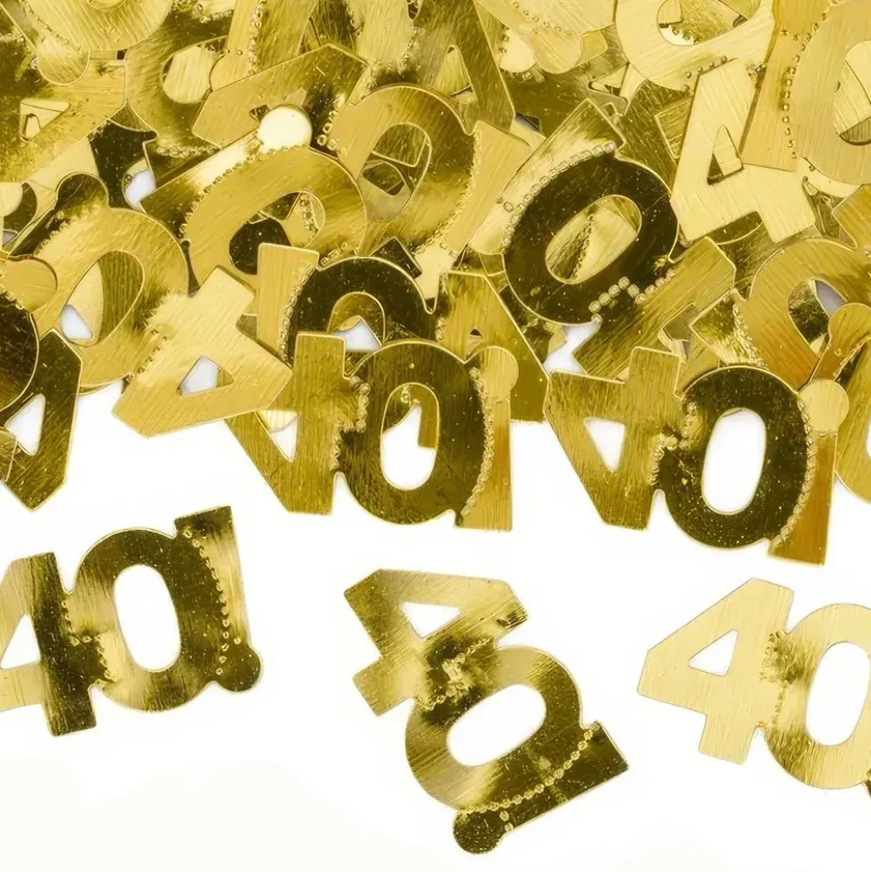 Bordskonfetti Tal 40 Guld Metallic