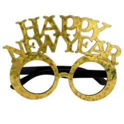 Briller Happy New Year Guld