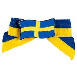 Broche med roset svenske flag