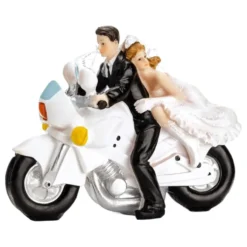 Bryllupsfigur Nygift på Motorcykel