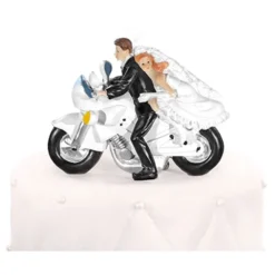 Bryllupsfigur Nygift på Motorcykel