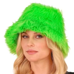 Bucket Hat Fluffy Neongrøn
