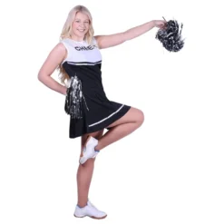 Cheerleaderkostume Sort/Hvidt