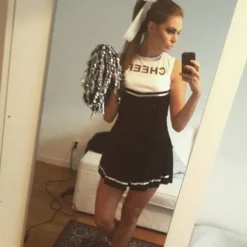 Cheerleaderkostume Sort/Hvidt