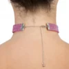 Choker Halskæde med Strass Lyserød