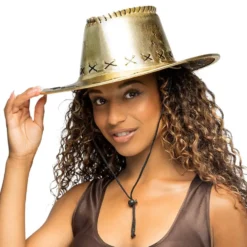 Cowboyhat Guld med Sømme
