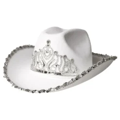 Cowboyhat Hvid med Tiara
