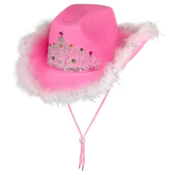 Cowboyhat Lyserød med Plys