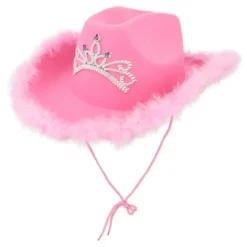 Cowboyhat Lyserød med Tiara