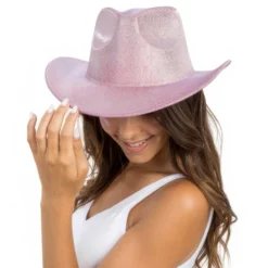 Cowboyhat Skinnende Lyserød