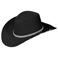 Cowboyhat Sort med Glimmerstjerner