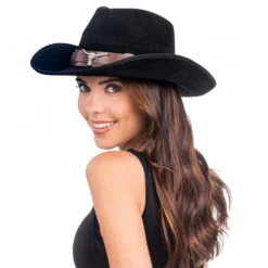 Cowboyhat Suede Sort