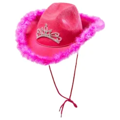 Cowgirl Hat med Lyserødt Plys