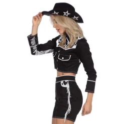 Cowgirl med Shorts Sort Kostume