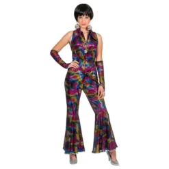 Disko Regnbue Jumpsuit Kostume