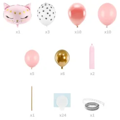 DIY Ballonfigur Kat Lyserød