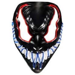 El Wire Djævel Rød/Blå LED Maske