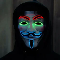 EL Wire V For Vendetta LED Maske