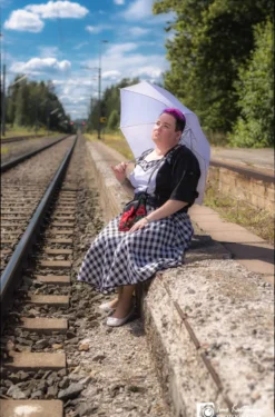 50'er Brud Sort/Hvid Kostume