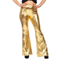 70'er Bukser Dame Guld Metallic