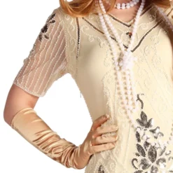 20'er Gatsby Kjole Elfenben Kostume Deluxe