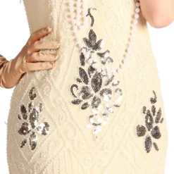20'er Gatsby Kjole Elfenben Kostume Deluxe