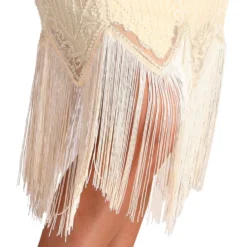20'er Gatsby Kjole Elfenben Kostume Deluxe