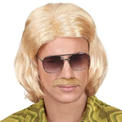 70'erne Dandy Blond Paryksæt med Overskæg