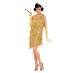 20'erne Flapper Kjole Guld Kostume