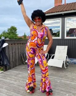 70'er pige Jumpsuit Kostume