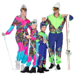 80'er Skidragts Lyserød/Blå Børnekostume