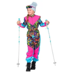 80'er Skidragts Lyserød/Blå Børnekostume