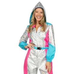 80'er Skioverall Sølv Kostume